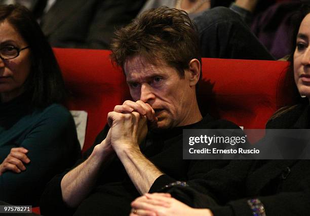 Willem Dafoe attends a screening of "Viaggio nel Cinema Americano" at Casa del Cinema on March 8, 2010 in Rome, Italy.