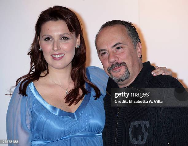 Actors Veronica Mazza and Maurizio Casagrande attend "La Valigia Sul Letto" photocall at Casa del Cinema on March 9, 2010 in Rome, Italy.