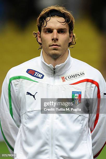 Federico Marchetti goalkeeper of Italy looks on before the International Friendly match between Italy and Cameroon at Louis II Stadium on March 3,...