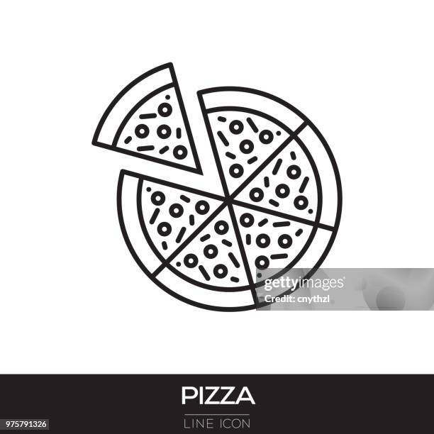 ilustrações de stock, clip art, desenhos animados e ícones de pizza line icon - pizzas