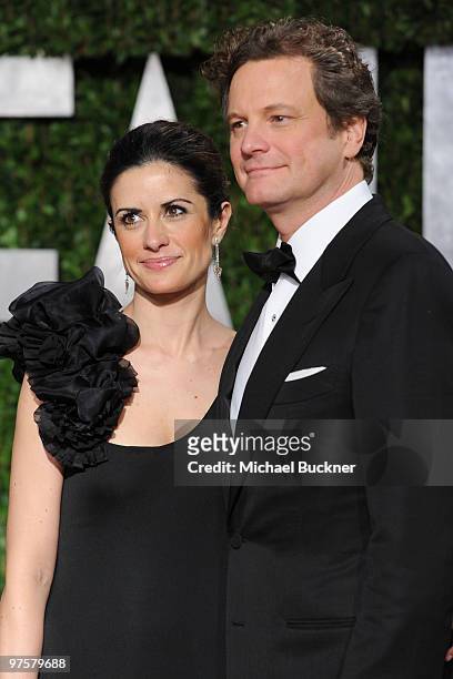 Actor Actor Colin Firth and wife Livia Giuggioli arrive at the 2010 Vanity Fair Oscar Party hosted by Graydon Carter held at Sunset Tower on March 7,...