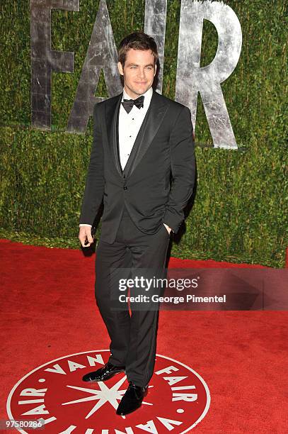 Actor Chris Pine arrives at the 2010 Vanity Fair Oscar Party hosted by Graydon Carter held at Sunset Tower on March 7, 2010 in West Hollywood,...