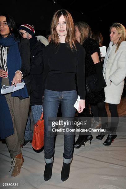 Lou Lesage attends the Chloe Ready to Wear show as part of the Paris Womenswear Fashion Week Fall/Winter 2011 at Espace Ephemere Tuileries on March...