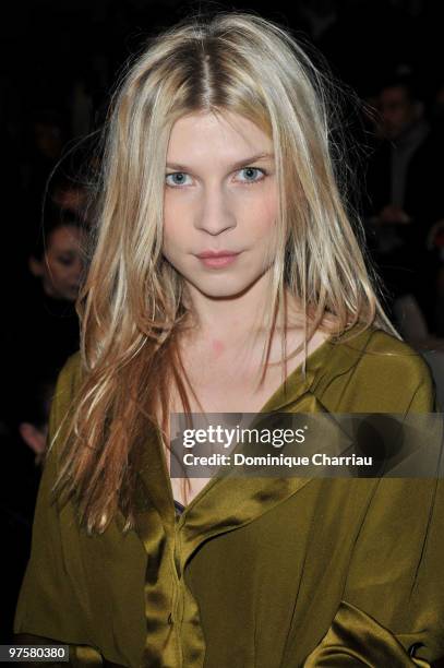 Clemence Poesy attends the Chloe Ready to Wear show as part of the Paris Womenswear Fashion Week Fall/Winter 2011 at Espace Ephemere Tuileries on...