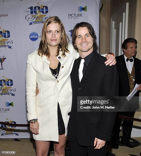 Jason Ritter and guest attend the 20th Annual Night of 100 Stars Oscar Gala in the Crystal Ballroom at the Beverly Hills Hotel on March 7, 2010 in...