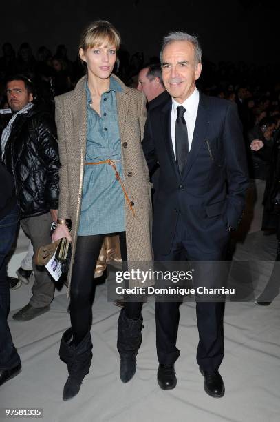 Chloe CEO Ralph Toledano and model Anja Rubik attend the Chloe Ready to Wear show as part of the Paris Womenswear Fashion Week Fall/Winter 2011 at...