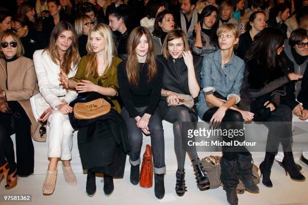 Elisa Sednaoui, Clemence Poesy, Lou Lesage, Marie Josee Croze and Anja Rubik attend the Chloe Ready to Wear show as part of the Paris Womenswear...
