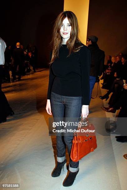 Lou Lesage attends the Chloe Ready to Wear show as part of the Paris Womenswear Fashion Week Fall/Winter 2011 at Espace Ephemere Tuileries on March...