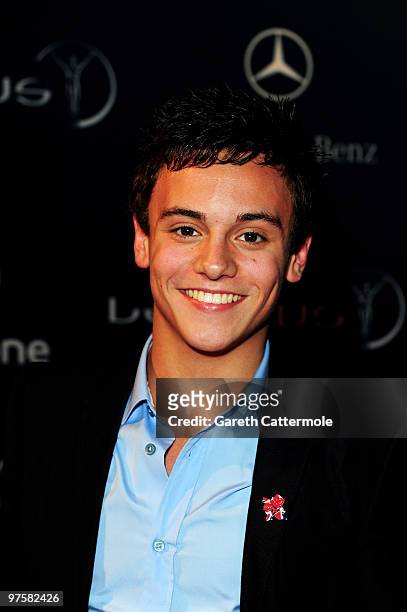 Diver Tom Daly attends the Laureus Welcome Party part of the Laureus Sports Awards 2010 at the Fairmount Hotel on March 9,2010 in Abu Dhabi,United...