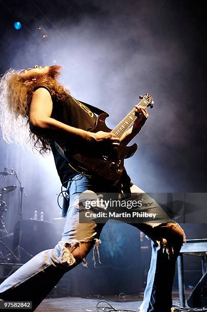 Joel Stroetzel of Killswitch Engage performs on stage at the Adelaide Entertainment Centre on A Taste of Chaos Tour on 23rd October 2005 in Adelaide,...