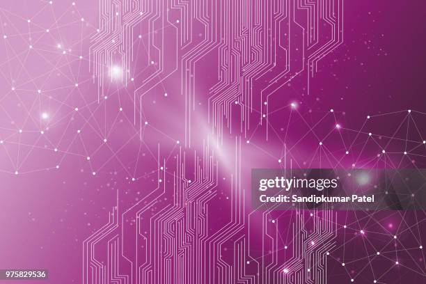 futuristic- digital technology concept - molecular level stock illustrations