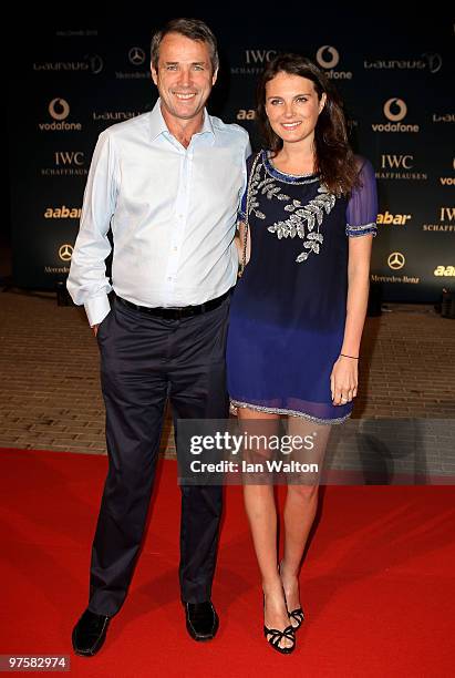 Alan Hansen and daughter Lucy attend the Laureus Welcome Party part of the Laureus Sports Awards 2010 at the Fairmount Hotel on March 9, 2010 in Abu...