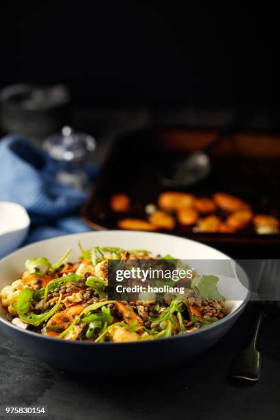 healthy vegetarian lentils bowl - haoliang stock pictures, royalty-free photos & images