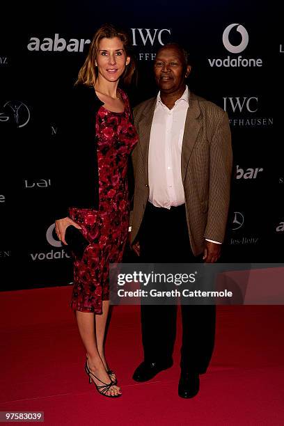 Laureus Sports Academy member Monica Seles and guest attend the Laureus Welcome Party part of the Laureus Sports Awards 2010 at the Fairmount Hotel...