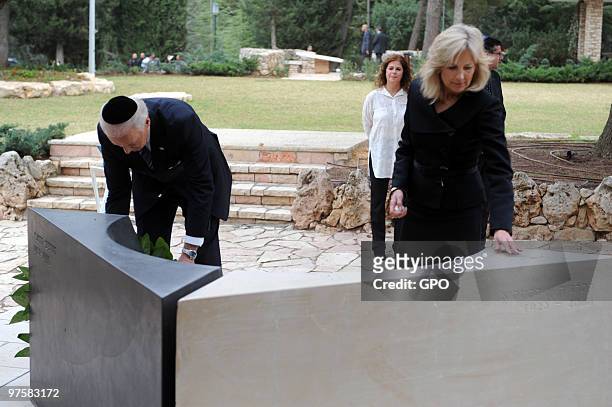 In this handout image from the Israeli Government Press Office, U.S. Vice President Joe Biden and his wife Dr. Jill Biden stand at the graves of late...