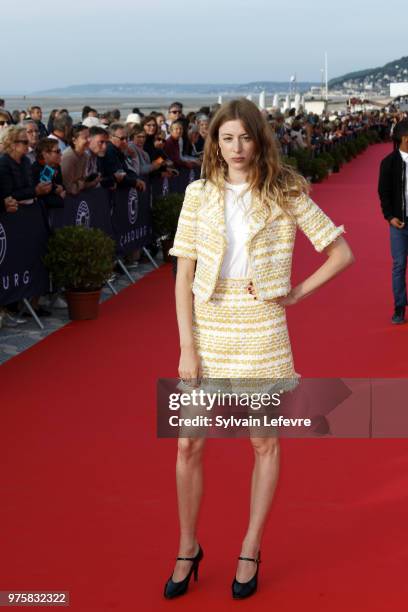 Sigrid Bouaziz attends red carpet photocall during Cabourg Film Festival day 3 on June 15, 2018 in Cabourg, France.