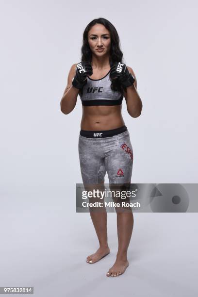 Carla Esparza poses for a portrait during a UFC photo session on June 6, 2018 in Chicago, Illinois.