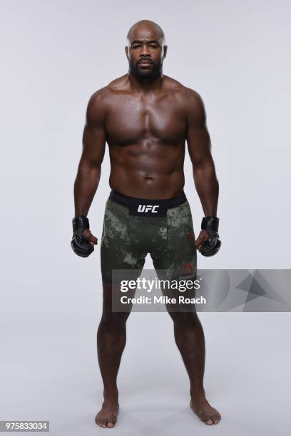 Rashad Evans poses for a portrait during a UFC photo session on June 6, 2018 in Chicago, Illinois.