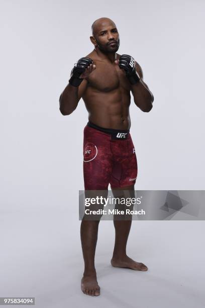 Yoel Romero of Cuba poses for a portrait during a UFC photo session on June 7, 2018 in Chicago, Illinois.