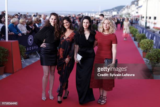 Julia Faure, Ophelie Bau, Alice Vial, Alysson Paradis attend photocall during Cabourg Film Festival day 3 on June 15, 2018 in Cabourg, France.