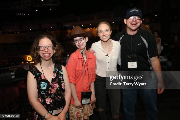 Singer Danielle Bradbery spends time with ACM Lifting Lives Campers during ACM Lifting Lives Music Camp at The Wildhorse Saloon on June 15, 2018 in...