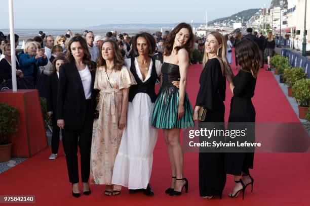 Elodie Bouchez, Camille Chamoux, Karine Silla-Perez, Olga Kurylenko, Pascale Arbillot, Geraldine Nakache attend red carpet photocall during Cabourg...