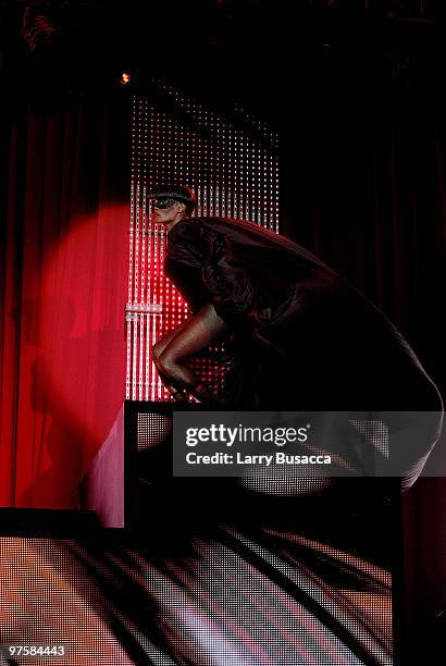 Singer Grace Jones performs during the 18th Annual Elton John AIDS Foundation Academy Award Party at Pacific Design Center on March 7, 2010 in West...