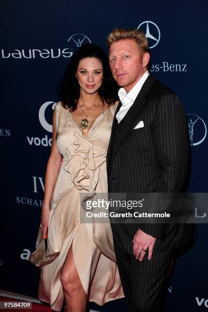 Laureus Sports Academy Boris Becker and his wife Sharlely Becker attend the Laureus Welcome Party part of the Laureus Sports Awards 2010 at the...