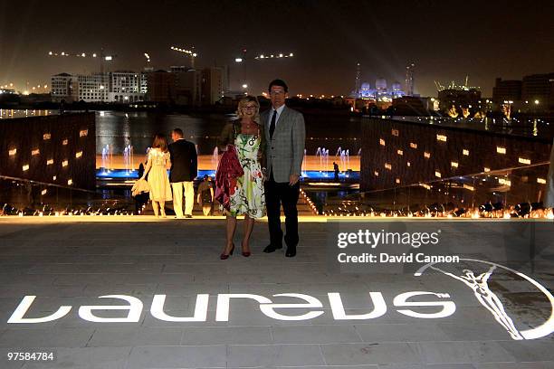 Fabio Cappello and his wife Laura attends the Laureus Welcome Party part of the Laureus Sports Awards 2010 at the Fairmount Hotel on March 9, 2010 in...