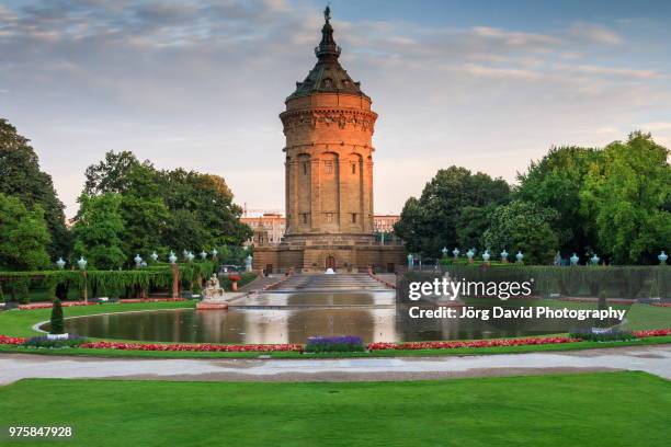 water tower at daytime, mannheim, germany - mannheim stockfoto's en -beelden