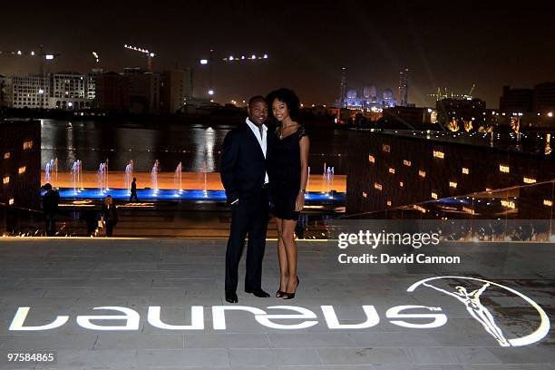 Former cricketer Brian Lara and guest attend the Laureus Welcome Party part of the Laureus Sports Awards 2010 at the Fairmount Hotel on March 9, 2010...