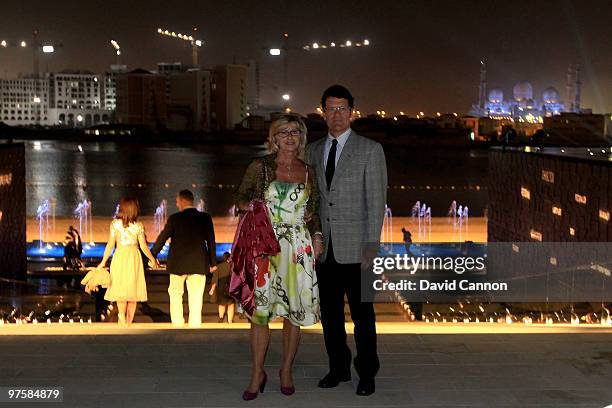 Fabio Cappello and his wife Laura attends the Laureus Welcome Party part of the Laureus Sports Awards 2010 at the Fairmount Hotel on March 9, 2010 in...