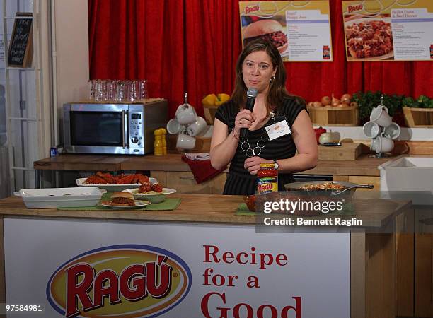 Jeanine Schoen, Senior Brand Manager Ragu attends the Ragu recipe for a good start program kick off at the 24th Street Loft on March 9, 2010 in New...