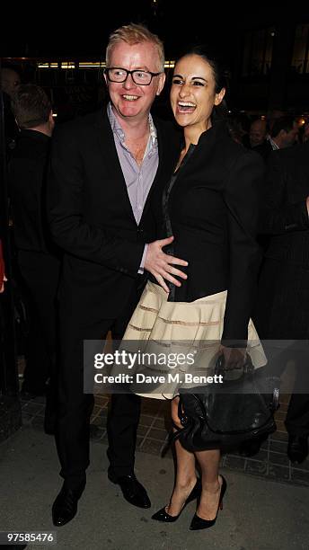 Chris Evans and wife Natasha Shishmanian arrive at the World Premiere of 'Love Never Dies', at the Adelphi Theatre on March 9, 2010 in London,...