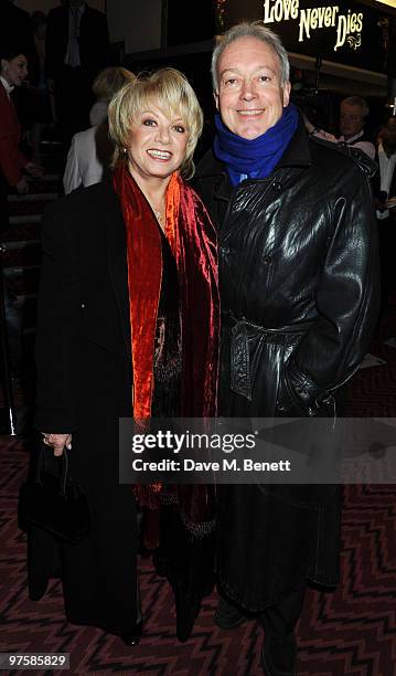 Elaine Page and Nicholas Grace arrive at the World Premiere of 'Love Never Dies', at the Adelphi Theatre on March 9, 2010 in London, England.