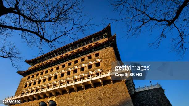 qianmen watchtower (beijing, china) - qianmen stock pictures, royalty-free photos & images