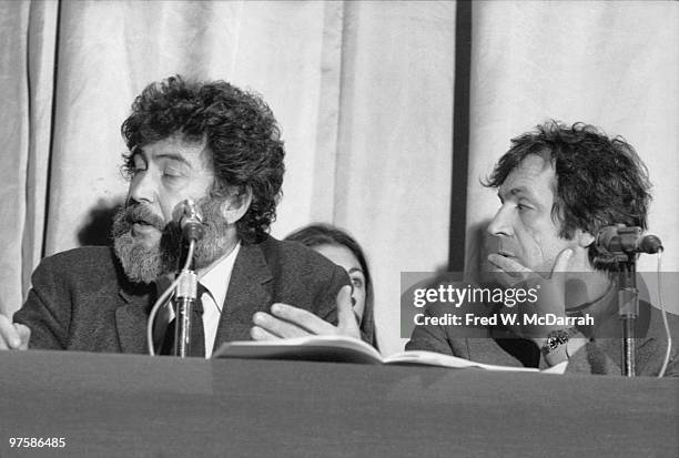 American journalist and music critic Nat Hentoff speaks at a panel discussion about the work of Greek-French filmmaker Costa Gavras , New York, New...