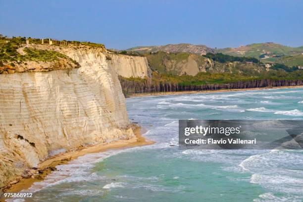 cliff of capo bianco, cattolica eraclea (sicily, italy) - cattolica stock pictures, royalty-free photos & images