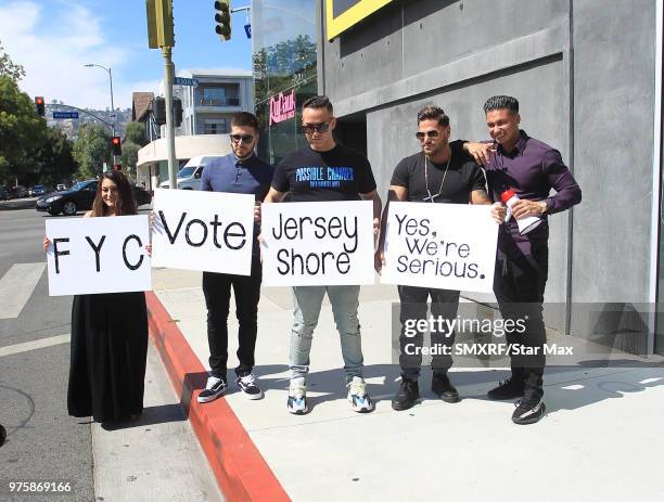 Deena Nicole Cortese, Mike Sorrentino, Ronnie Ortiz-Magro, Vinny Guadagnino and DJ Pauly D are seen on June 15, 2018 in Los Angeles, CA.