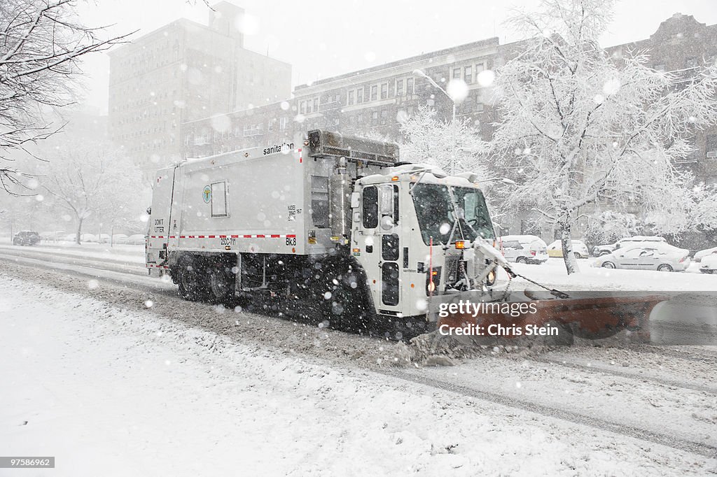 Snow Plow in a snow storm