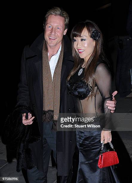 Geoffroy Medinger, Brand Director UK, Van Cleef & Arpels and singer Sumi Jo arrive for the world premiere of "Love Never Dies" at the Adelphi Theatre...