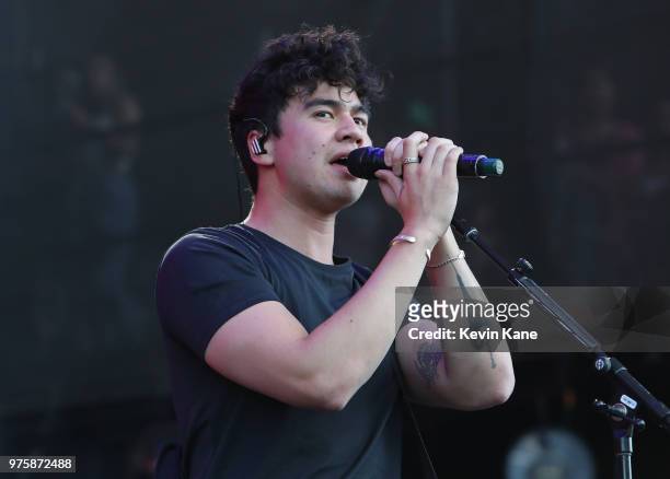 Calum Hood of 5 Seconds of Summer performs onstage during 2018 BLI Summer Jam at Northwell Health at Jones Beach Theater on June 15, 2018 in Wantagh,...