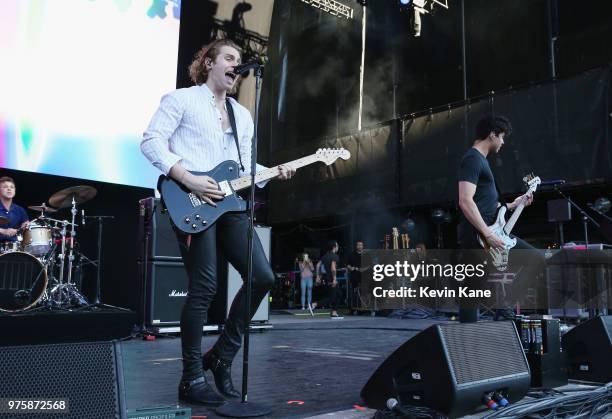 Ashton Irwin, Luke Kemmings and Calum Hood of 5 Seconds of Summer perform onstage during 2018 BLI Summer Jam at Northwell Health at Jones Beach...