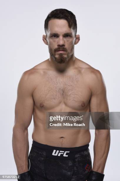 Jake Ellenberger poses for a portrait during a UFC photo session on May 29, 2018 in Utica, New York.