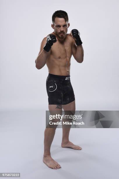 Jake Ellenberger poses for a portrait during a UFC photo session on May 29, 2018 in Utica, New York.