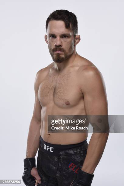 Jake Ellenberger poses for a portrait during a UFC photo session on May 29, 2018 in Utica, New York.