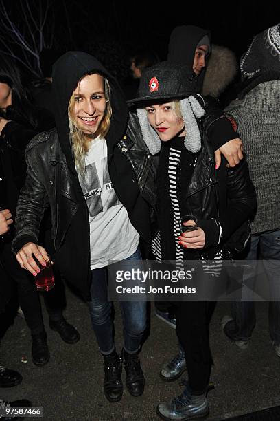 Alice Dellal and Jaime Winstone attend the launch of SAW Alive - the World's most extreme live horror maze at Thorpe Park on March 9, 2010 in...