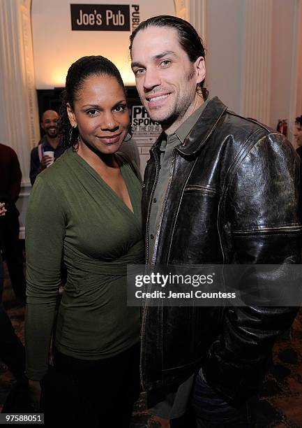Actors Audra McDonald and Will Swenson at the Public Theater Capital Campaign building renovations kick off at The Public Theater on March 9, 2010 in...