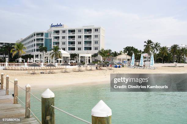 View of Sandals Royal Bahamian Spa Resort & Offshore Island on June 15, 2018 in Nassau, Bahamas.