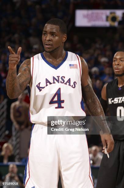 Kansas Sherron Collins during game vs Kansas State. Lawrence, KS 3/3/2010 CREDIT: Greg Nelson